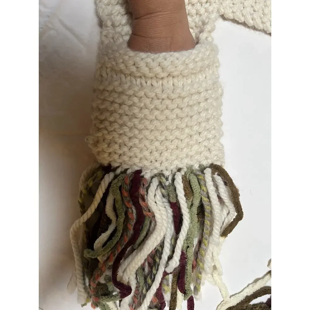 Hand Crocheted Beanie With Hand Warmers, Cute Ears And Unicorn Horn Gift